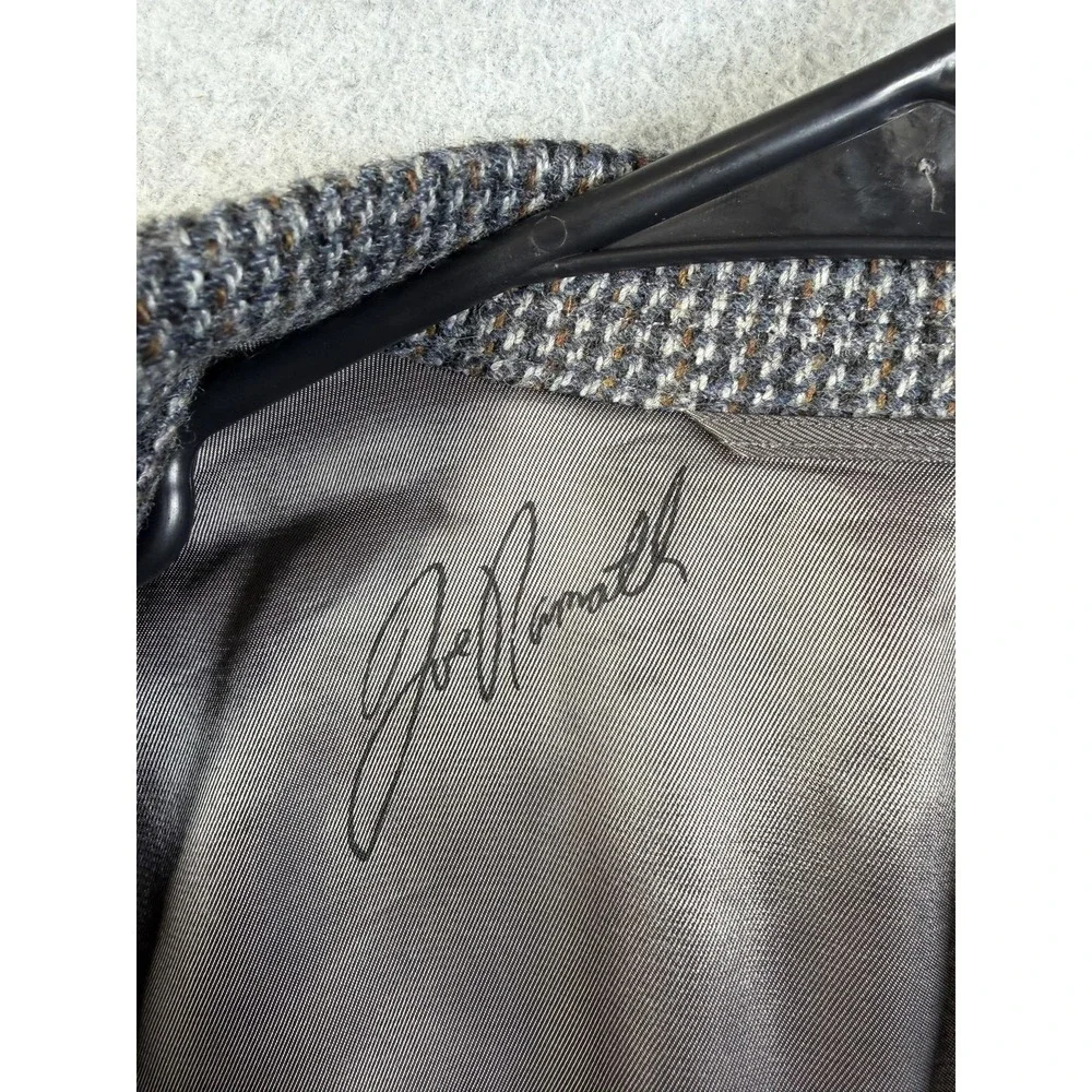 Joe Namath Blazer‎ Mens 44R Gray Check Tweed Sport Coat Jacket Classic Signature
